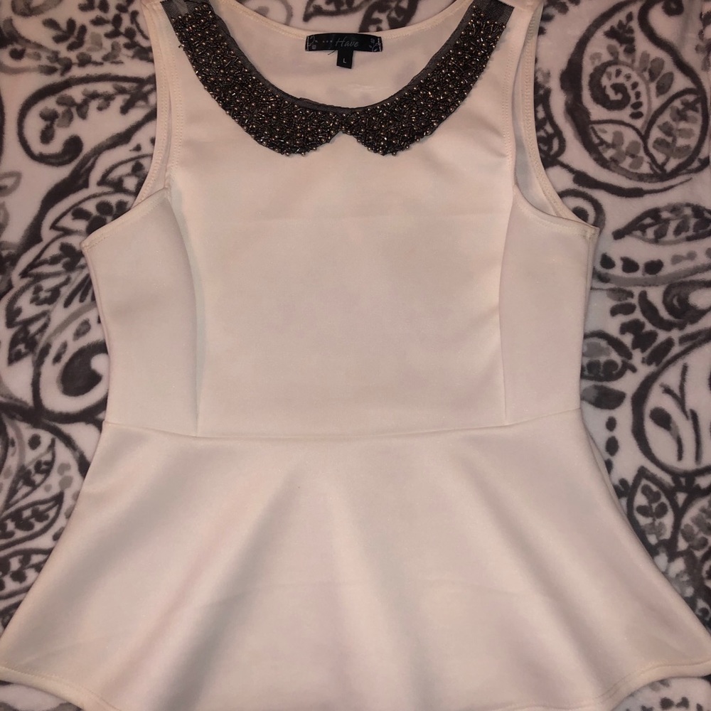 Beaded White Dress Shirt